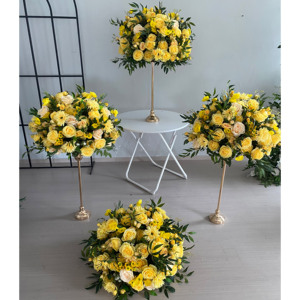 Boule de fleurs artificielles en rose blanche de couleur verte moderne, décoration de mariage, centre de table de fleurs colorées, boules de fleurs décoratives - Product Image 5