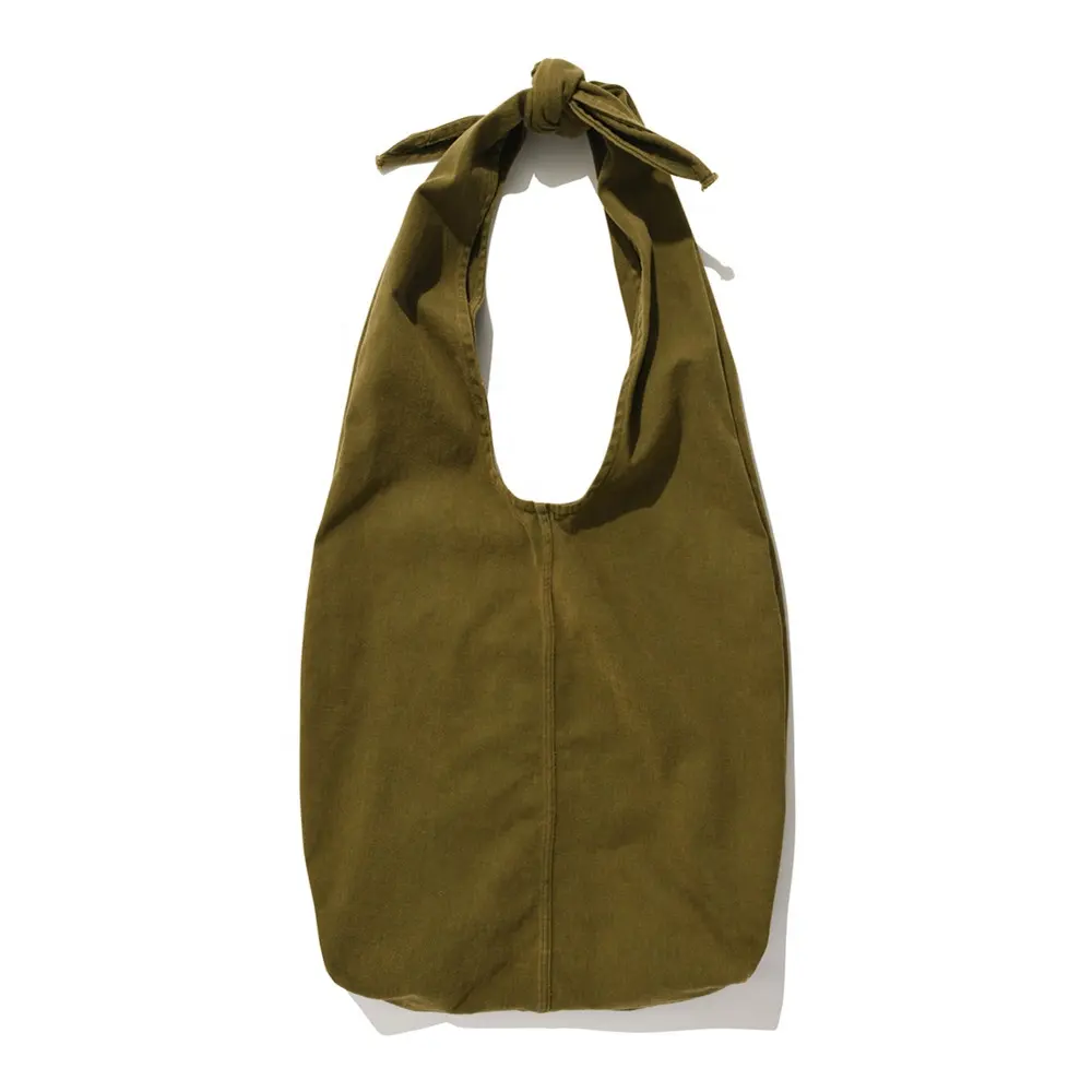 Chuanghua borsa a tracolla in tessuto di cotone di tela di moda riciclata borsa a tracolla grande in tela con borsa Tote con cerniera con tasche