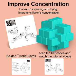 Puzzle de serrure Lu Ban pour enfants, jeu de blocs en plastique <span class=keywords><strong>KongMing</strong></span> à assembler, 15 pièces, jeu éducatif DIY pour soulager le stress - Product Image 4