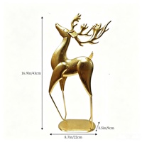 Figurine de cerf de Noël de luxe en fer, à poser sur table ou cheminée, ornement de maison lumineux, cadeau de Noël, décoration de fêtes