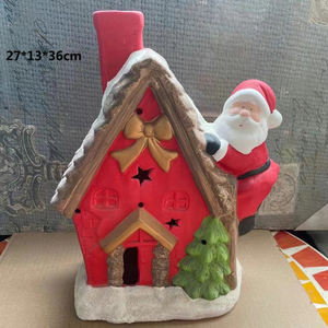Ornements de noël en céramique, décoration de <span class=keywords><strong>maison</strong></span> de père noël éclairée par LED - Product Image 3