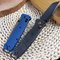 Couteau de camping BM-537 léger et portable, outil EDC de qualité collector, options de manche en deux matériaux, changement de lame par bouton-poussoir