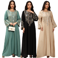 Abaya de haute qualité AB497, robe musulmane pour femmes, jalabiya brodée de paillettes pour femmes, vêtements islamiques, robe abaya, robe arabe de Dubaï