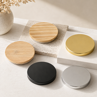Conteneur de bougie rond vide de luxe personnalisé, 8oz, 10oz, 12oz, 14oz, 16oz, récipients en verre, pots à bougies noirs avec couvercle et emballage en boîte
