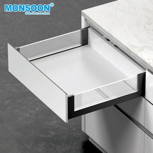 Wholesale Hidden Side Mounted Cabinet Metal Soft Closing Adjustment <b>Glass</b> Kitchen Drawer System for Furniture Hardware - Product Image 5