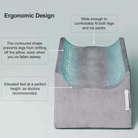Coussin de jambe personnalisé en mousse à mémoire de forme avec rainures en W, housse en velours tricoté, écologique, portable, amovible, lavable, certifié OEKO-TEX