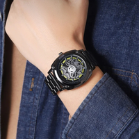 Montre-bracelet Skmei 2293 pour homme, style business, étanche, sport, acier inoxydable, cadran unique, mouvement à quartz