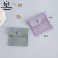 Pochette à bijoux en microfibre avec bouton pression, pochette à bijoux personnalisée, pochette cadeau pour bijoux, pochette en microfibre pour bague, collier, bracelet