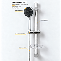 Ensemble de douche chromé avec système de robinetterie thermostatique à pression équilibrée et kit mural en céramique pour salle de bain