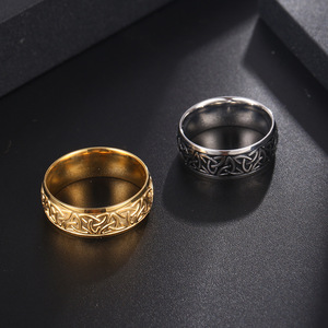 Nordic Style Viking Graphic <b>Titanium</b> Steel <b>Ring</b> Gold And Silver Color Men's Fashion Jewelry SA1134 - Product Image 4