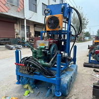 Plateforme de forage de puits d'eau portable à moteur diesel avec pompe et moteur, profondeur 200 m, pour l'approvisionnement en eau rural