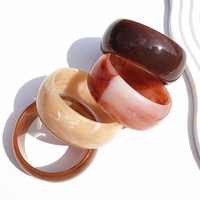 UJBOX Bracelet jonc en acrylique surdimensionné pour femme, multicolore, grande taille, en résine, large, bijoux fantaisie