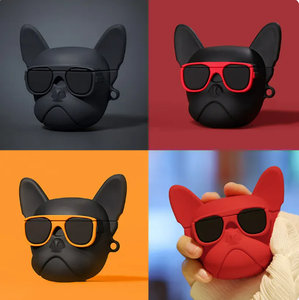 Custodie per cuffie per cani <span class=keywords><strong>Bulldog</strong></span> <span class=keywords><strong>francese</strong></span> simpatico cartone animato per Airpods Pro custodia morbida per ricarica wireless per Airpods 1 2 cover per auricolari - Product Image 2