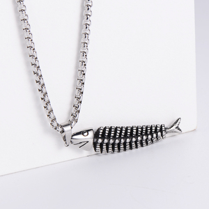 Collar con Colgante de Pez, Detalle Elegante, para Hombre y Mujer, Acero Inoxidable 316L, Joyería Gótica con Personalidad, Simboliza - Product Image 6