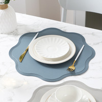 Set de table et dessous-de-plat en similicuir PU de haute qualité, motif floral, lavables, pour cuisine et salle à manger