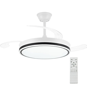 Ventilateur de plafond silencieux à intensité variable avec lumière LED, vitesse réglable, pales réversibles, pour usage intérieur (maison, bureau) - En stock en Espagne - Product Image 1
