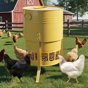 Jh-mech kim loại gà trung chuyển bột tráng chống gỉ Thiết kế 50lbs gia cầm trung chuyển với 16 cổng thép gà trung chuyển - Product Image 1