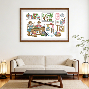 <span class=keywords><strong>Serie</strong></span> de Vitrinas para Kits de Punto de Cruz HD Pattterm Dance, Tela <span class=keywords><strong>Aida</strong></span> Contada Estampada 16/14/11CT, Set de Bordado DIY para Niños - Product Image 5