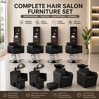 Ensemble de mobilier professionnel pour salon de coiffure, fauteuil de coiffeur, station de lavage, armoire de rangement, équipement de salon