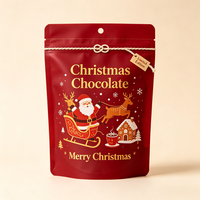 Op maat bedrukte kerst-snackzakjes met ritssluiting, van voedselveilig materiaal, voor snoep, chocolade & noten