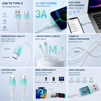 Kabel Data Type-C Grosir 1m dengan Pengisian Cepat 3A, Konduktor Tembaga Murni, Selubung Silikon untuk Ponsel & Power Bank