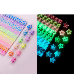Bandes de papier origami lumineuses pour étoiles, bandes de papier étoiles colorées, bandes de papier origami étoiles scintillantes, papier pliable coloré pour décoration - Product Image 2