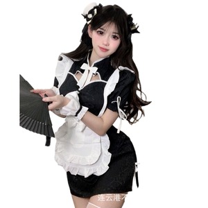 Ensemble de lingerie sexy, tenue de demoiselle d'honneur de style chinois, uniforme d'anime, ensemble de cosplay, cheongsam sexy, pyjama séduisant pour femmes. - Product Image 5