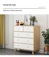 Commode en bois moderne, commode de chambre à coucher, armoire de rangement multi-tiroirs pour le salon, meuble d'appoint
