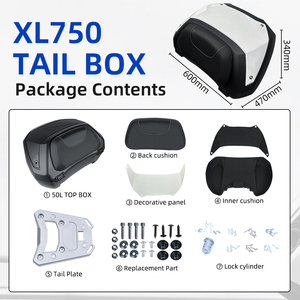 Top Case de Rangement Arrière pour Moto Honda XL750 Transalp, Coffre de Transport 50L pour <span class=keywords><strong>Scooter</strong></span>, Kit de Rénovation/Mise à Niveau - Product Image 3
