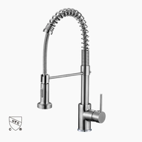 Robinet de cuisine moderne de luxe à ressort extractible flexible, robinet mélangeur d'eau chaude et froide en or, pulvérisateur extractible pour évier de cuisine