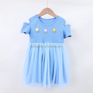 Robe en coton pour filles YiYing en gros avec <span class=keywords><strong>jupe</strong></span> en <span class=keywords><strong>tulle</strong></span>, idéale pour le printemps et l'été - Product Image 4