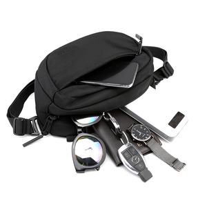 Moodin Men's Chest <b>Bag</b> Nylon <b>Large</b> Capacity Waterproof Solid Color <b>Black</b> Gray Dark Blue Everyday Outfits Fall 2024 - Product Image 2