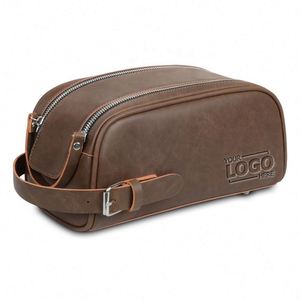 Trousse de Toilette Vintage en Similicuir - Organisateur de Voyage Personnalisé, Pochette Cosmétique Premium, Cadeaux en Gros - Product Image 1