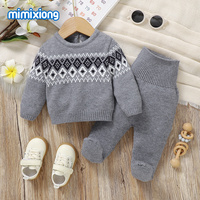 Nueva Llegada Mimixiong Conjuntos de Ropa Tejida para Bebés Recién Nacidos, Suéteres y Pantalones, Ropa Tejida para Niños, Conjuntos de 2 Piezas