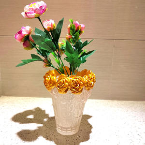 2025 एक टुकड़ा खिलने वाली संपत्ति क्रिस्टल वेज़ गोल्ड फूल क्लस्टर ग्लास सजावटी घर सजावट क्रिसमस आदर्श उपहार दोस्त परिवार - Product Image 1