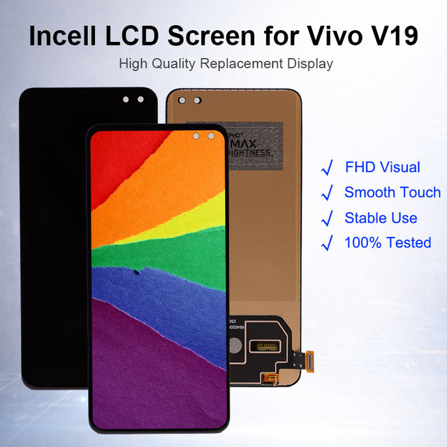 Mobile Phone LCD Screen Replacement for vivo V19 6.44 Inch Incell Display Touch Digitizer Assembly Repair Parts