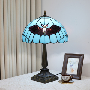 <span class=keywords><strong>Lampe</strong></span> de table en verre teinté <span class=keywords><strong>style</strong></span> chauve-souris noire, <span class=keywords><strong>lampe</strong></span> de chevet vintage pour chambre à coucher, bureau, artisanat artistique, décoration antique, <span class=keywords><strong>lampe</strong></span> de lecture - Product Image 1