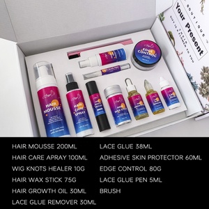 <span class=keywords><strong>Bonnet</strong></span> logo personnalisé, étiquette privée, Kit de perruque en dentelle, emballage boîte de cheveux étanche, colle à dentelle, outils de coiffure 4c, contrôle du bord des cheveux - Product Image 5