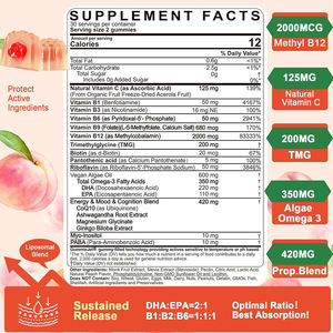 Gomitas de Ashwagandha con Vitamina B, Suplemento Multivitamínico Natural <span class=keywords><strong>y</strong></span> Orgánico para Adultos, para Mejorar la Concentración, la Capacidad Cognitiva <span class=keywords><strong>y</strong></span> el Sistema Inmunitario - Product Image 2