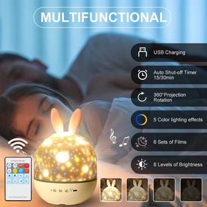<span class=keywords><strong>Veilleuse</strong></span> LED DREAMS'LIGHT blanc chaud rechargeable avec télécommande et scènes de projection, boîte à musique - Product Image 2