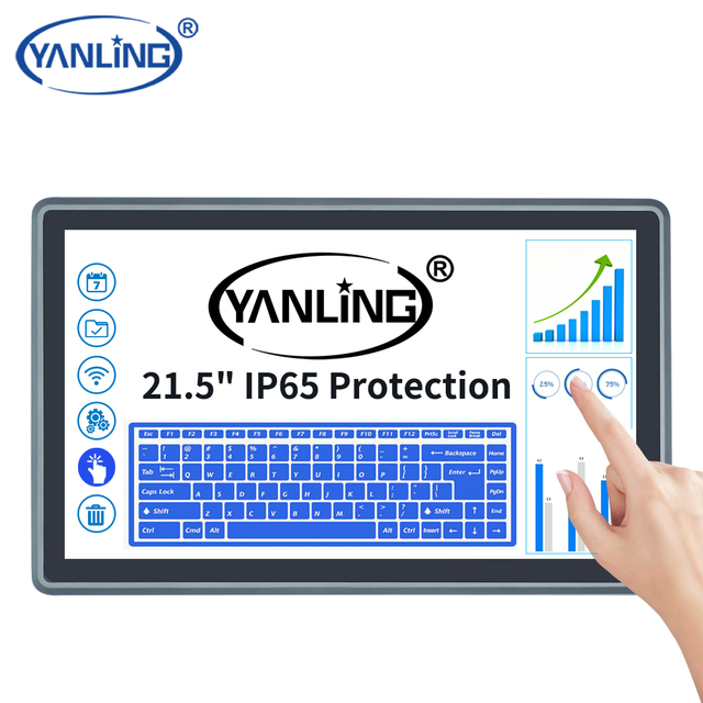 Resistive Touch Embedded Computer Front Panel Waterproof Ip65 Fanless All in One Pc Touch Screen Industrial Panel Pc