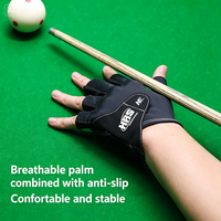 Gants de billard légers, respirants, anti-transpiration, à demi-doigts, avec design antidérapant, vendus à l'unité, gants professionnels