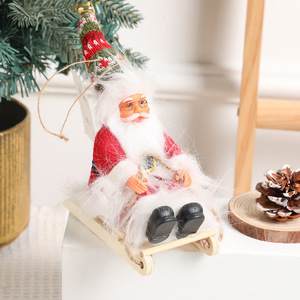 Figurine <span class=keywords><strong>de</strong></span> Noël traditionnelle en peluche Père Noël sur traîneau en tissu écossais 2026 pour décoration d'arbre <span class=keywords><strong>de</strong></span> Noël et <span class=keywords><strong>de</strong></span> <span class=keywords><strong>table</strong></span> - Product Image 4