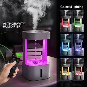 Humidificateur anti-gravité 7 couleurs 580 ml, diffuseur d'arômes à goutte d'eau lévitant, <span class=keywords><strong>mini</strong></span> humidificateur de bureau à brume fraîche, idéal pour un cadeau de Noël - Product Image 1