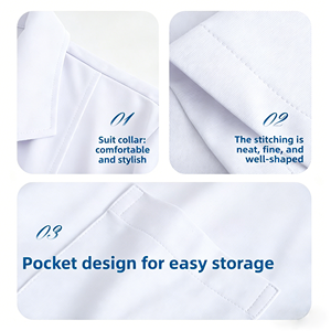 Blouse médicale personnalisée avec logo pour hommes et femmes, blouse de laboratoire blanche à col cranté, robe de médecin à manches longues, robe chirurgicale d'hôpital - Product Image 5