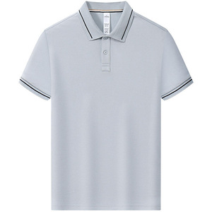 Polo en coton bleu foncé, couleur unie, manches courtes, pour usage quotidien et tenue de travail - Product Image 2