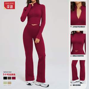 Conjunto de Ciclismo de Tres Piezas para Mujer Disko Sport, Color Sólido, Cierre de Cremallera, Manga Larga, Transpirable, de Secado Rápido, TZ2539-12 - Product Image 4