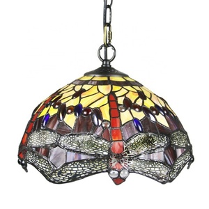 Lámparas Colgantes de Estilo Rústico Europeo LongHuiJing, Pantalla de Vidrio con Patrón de Libélula, para Dormitorio, 12 Pulgadas, Lámparas de Cocina - Product Image 6