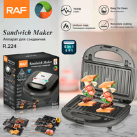 Machine à sandwichs commerciale en acier inoxydable, grille-pain détachable 2 tranches, machine à sandwichs chauds 6 en 1