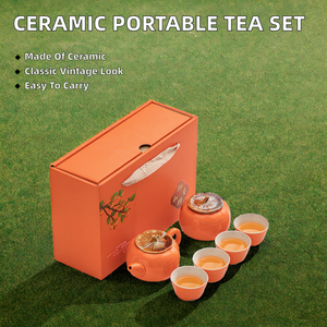 Juego de Té <span class=keywords><strong>Chino</strong></span> Vintage Premium para Ceremonia del Té Gongfu, Porcelana Ecológica, Tetera Portátil de 200 ml, Tazas con Logotipo Personalizado, Relajante para la Oficina - Product Image 6